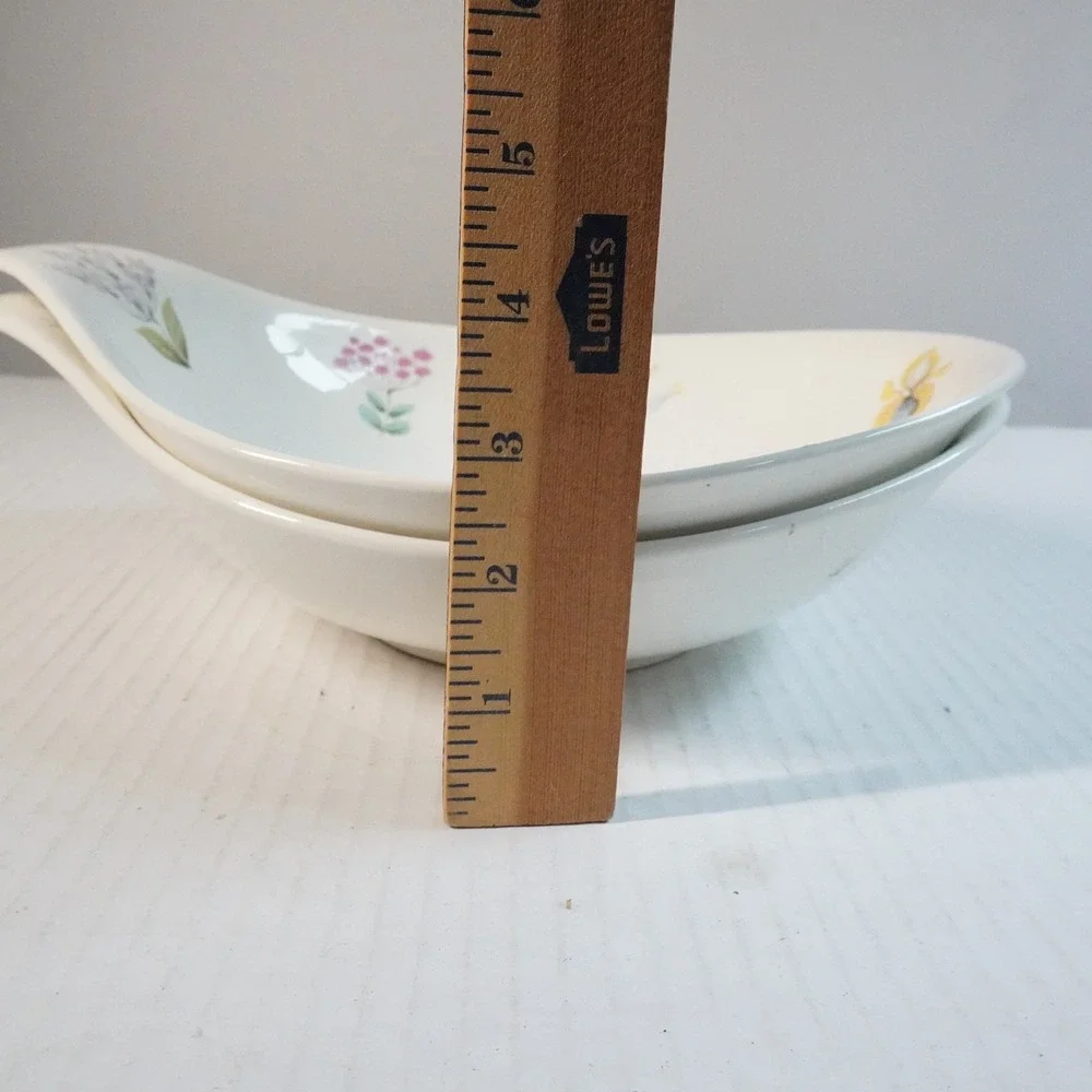 VTG Hallcraft Eva Zeisel Bouquet Serving Bowl Set Floral White Porcelain Kitchen